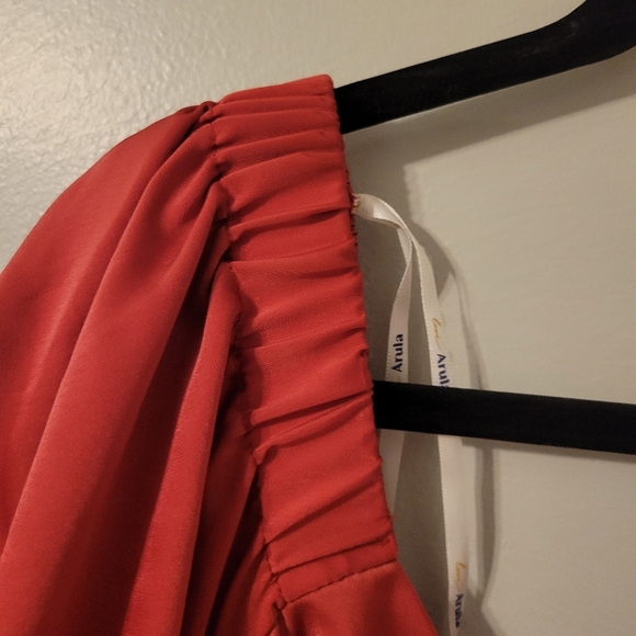 Arula Womens Red Boho Romantic Puff Sleeve Christmas Mini Party Dress. XL - Picture 6 of 12